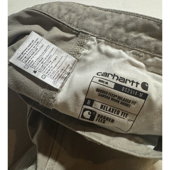 Carhartt Rugged Flex Relaxed Fit Cargo Canvas Work Shorts Tan Mens 36 BS2514-M - Picture 4 of 9